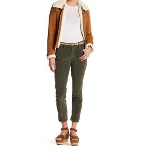 MOTHER | The Dropout Hopscotch Corduroy Cropped Pants in Olive Size 27